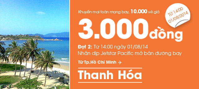 KHUYẾN MẠI TOÀN MẠNG BAY. 10.000 VÉ GIÁ 3.000 ĐỒNG